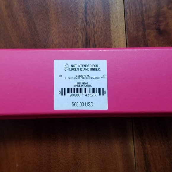 BN JUICY COUTURE DARK SILVER PAVE HEART PADLOCK AND KEYS BRACELET - Picture 7 of 8